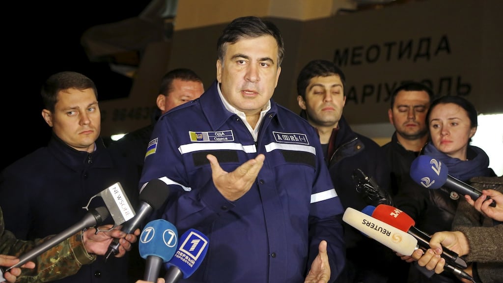 Odessa’s governor Mikheil Saakashvili: in open conflict with  prime minister Arseniy Yatsenyuk. Photograph:  Reuters/Stringer