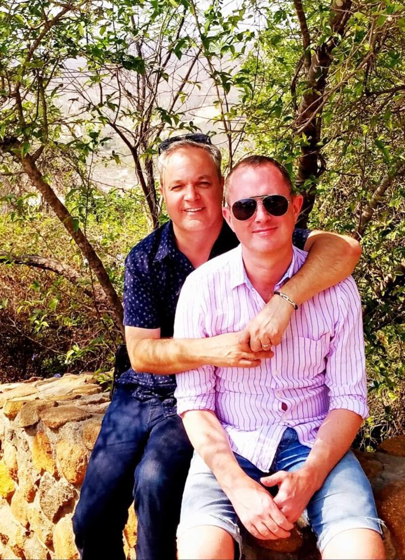 David Moclair (right) with his husband Jonathan.