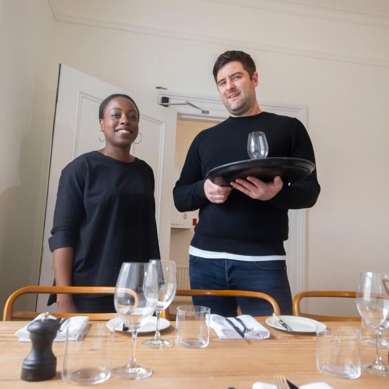 Jumoke Akintola and Peter Hogan of Beach House, in Tramore.  Photograph: Patrick Browne