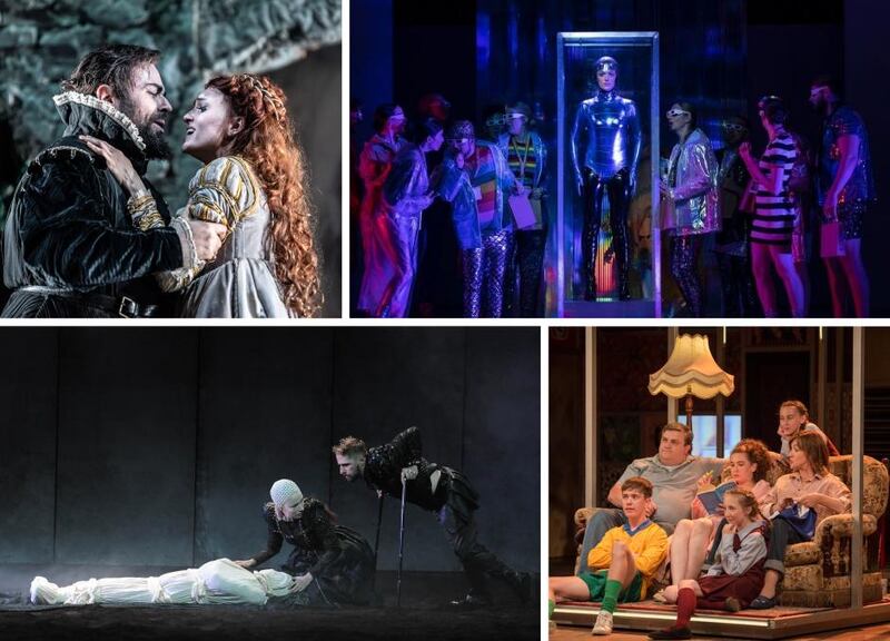 Costumes by (clockwise from top left) Victoria Tzykun, Katie Davenport, Paul Wills, and Francis O’Connor and Doreen McKenna