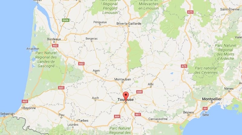 Incident occurred in Toulouse in southern France, police say. Source: Google maps