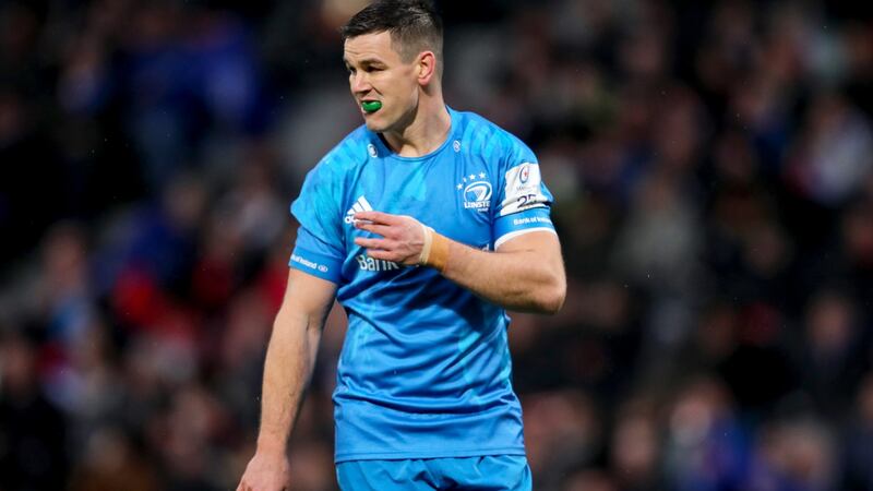 Leinster’s Johnny Sexton. He and Joey Carbery are injured and both possibly out of contention for Ireland’s first match against Scotland. Photograph: Oisin Keniry/Inpho