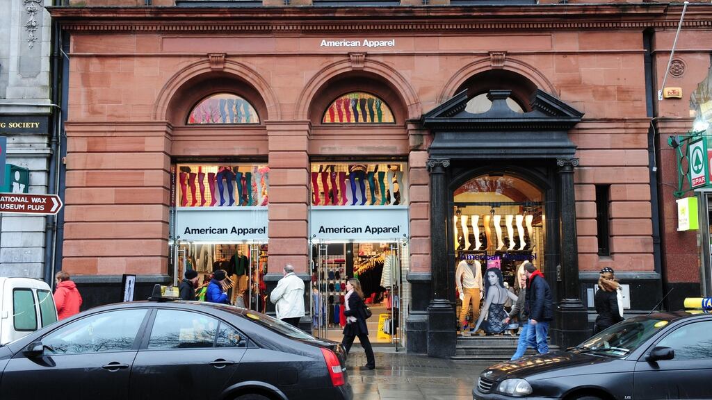 American Apparel on Grafton Street, Dublin, where a liquidator has been appointed. Photograph: Aidan Crawley
