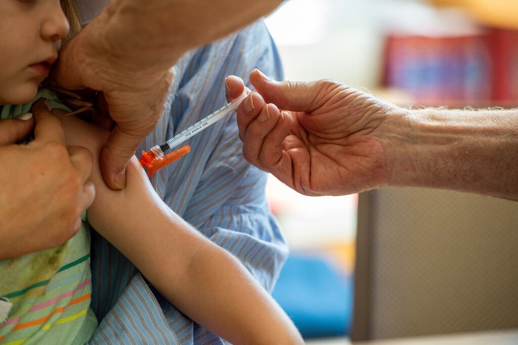 Children in the age group will require three doses of the vaccine with an interval of three weeks between dose one and two and at least eight weeks between dose two and three. Photograph: Joseph Prezioso/AFP via Getty Images