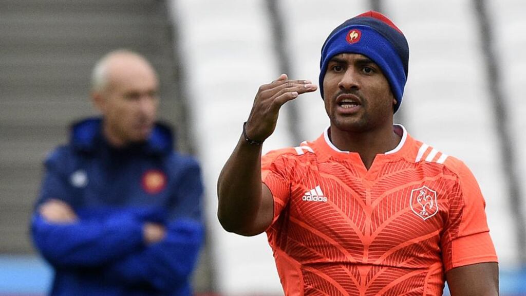 France centre Wesley Fofana during a team training session at the Olympic Stadium in London on the eve of their World Cup match against Romania. Photograph: Franck Fife/AFP