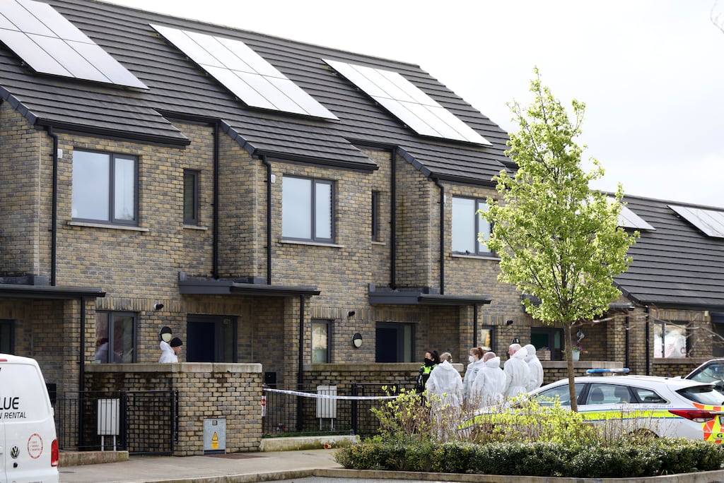 Gardaí in Eustace Demesne, Naas, Co Kildare where the man's body was discovered. Photograph: Colin Keegan/Collins Dublin