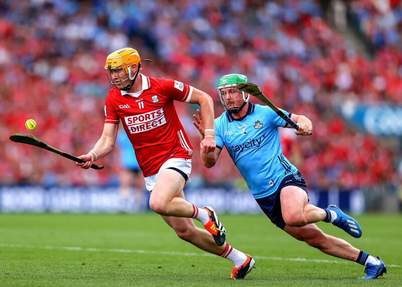 Cork’s Shane Barrett is chased by Dublin's Conor McHugh in the Senior Hurling Championship semi-final, Croke Park, in July. Photograph: Tom O’Hanlon/Inpho