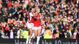 Katie McCabe helps Arsenal prevail in London derby that draws near-record WSL crowd