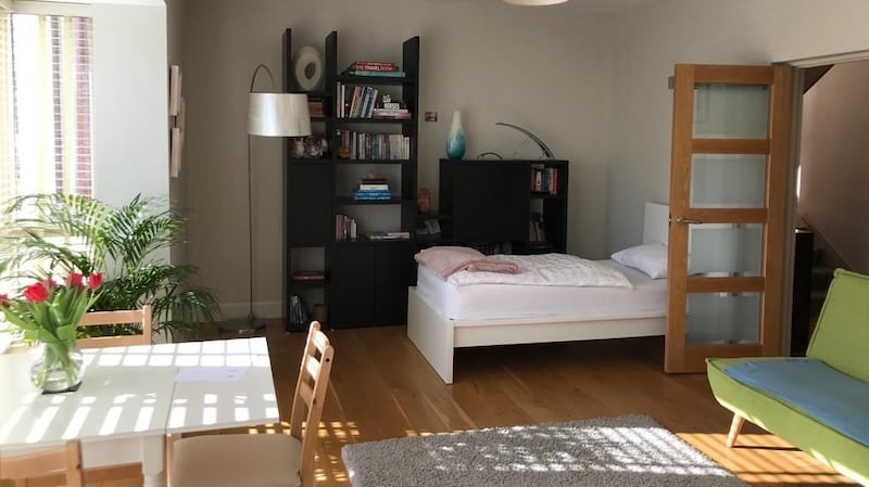 The space currently used by the Ukrainian family that John Geraghty  is hosting. Photograph: Alan Betson