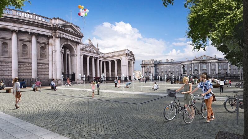 Computer generated image of the proposed new College Green Plaza in Dublin.