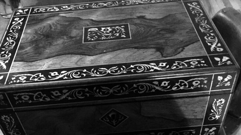 The writing box given to Rita Murphy, a nurse in the UVF hospital, and passed on to her daughter-in-law Allison Murphy, author Winnie and George: An Unlikely Union