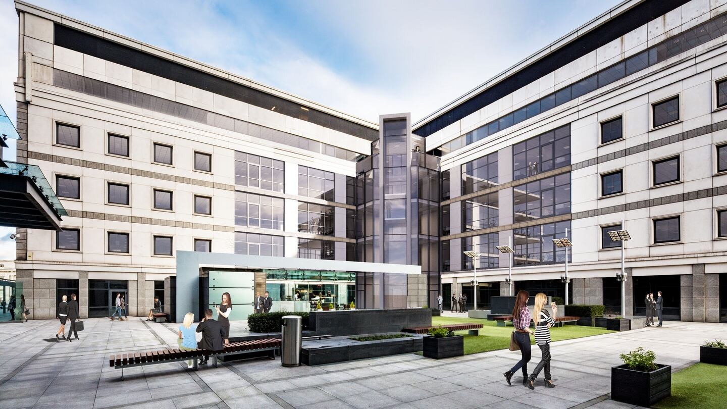 The existing block is to be stripped out and modernised, with  a  landscaped plaza and a  five-storey glazed extension incorporated