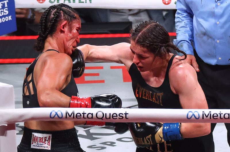 Katie Taylor was involved in another fight for the ages against Amanda Serrano in  AT&T Stadium, Arlington, Texas last month. Photograph: Ed Mulholland/Inpho