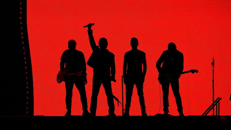 U2 perform during their U2: The Joshua Tree tour at Twickenham Stadium, London on July 8th, 2017. Photograph: Dylan Martinez/Reuters