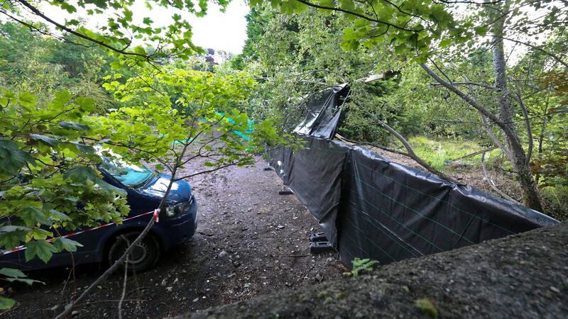 The scene of the search for the body of Trevor Deely in Chapelizod, Co Dublin. Photograph: Collins