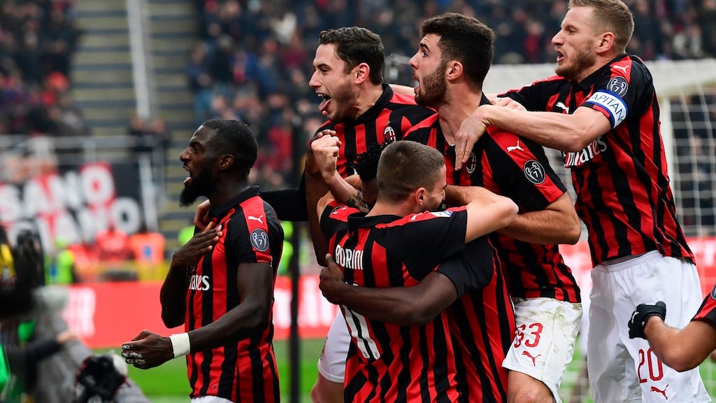 AC Milan are currently in fourth place in Serie A, but are no longer in the Europa League. Photograph: Getty Images