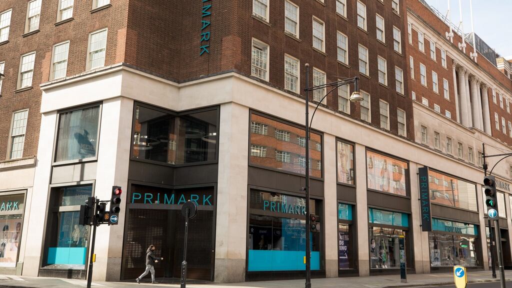 A pedestrian walks past a closed Primark store, operated by Associated British Foods Plc, on Oxford Street in London on March 30th. Photograph: Jason Alden/Bloomberg