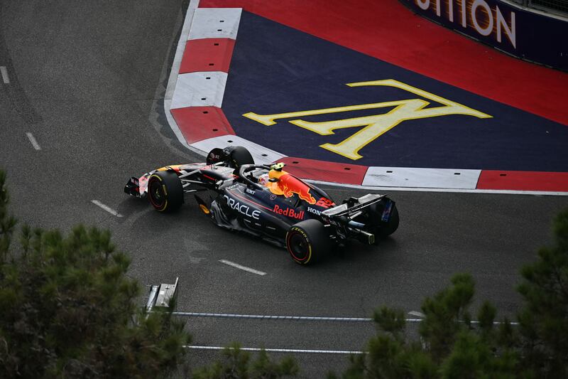 Max Verstappen  competes during qualifying for the Azerbaijan Grand Prix in Baku. Photograph: Ozan Kose/AFP via Getty Images