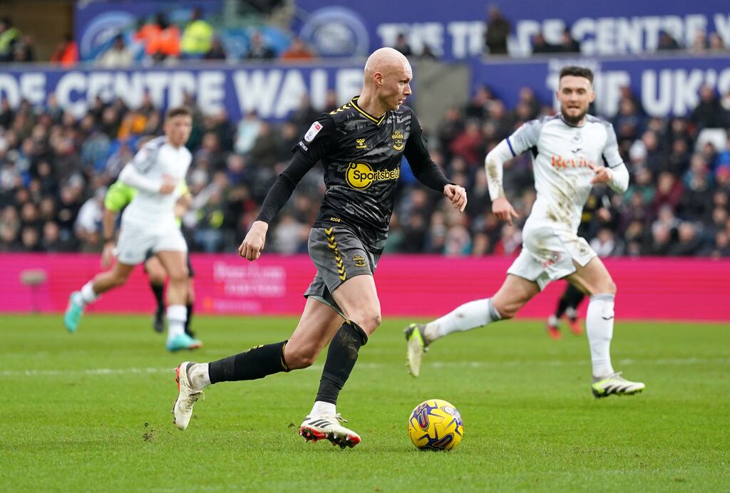 Southampton's Will Smallbone in action during the Sky Bet Championship match against Swansea at the Swansea.com Stadium. Photograph: Bradley Collyer/PA Wire