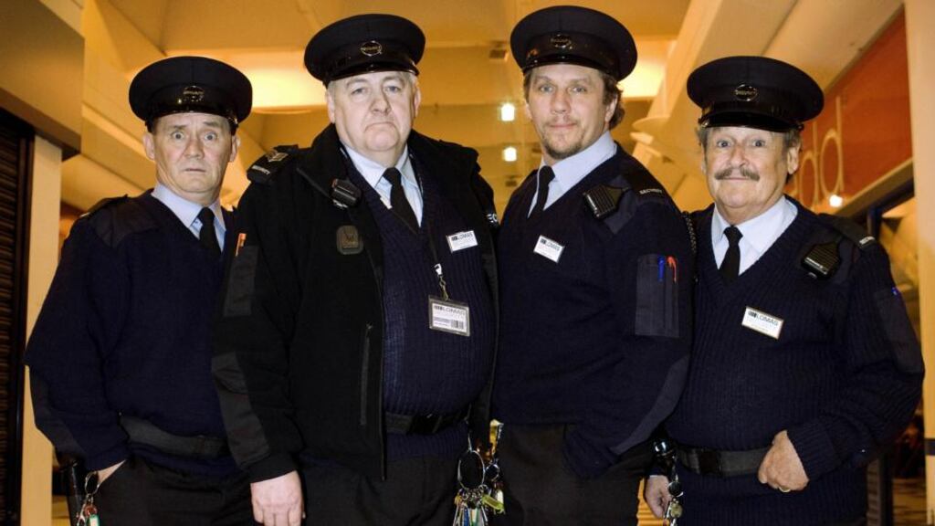 Comedy curdled: Brendan O’Carroll, Peter Wight, Dean Andrews and Bobby Ball in ‘The Security Men’