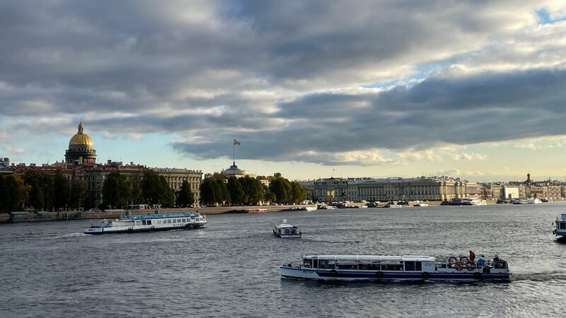 The Neva river in Saint Petersburg, Russia’s former royal capital founded by Tsar Peter the Great in 1703, and long regarded as the country’s ‘window on the West’. Photograph: Daniel McLaughlin