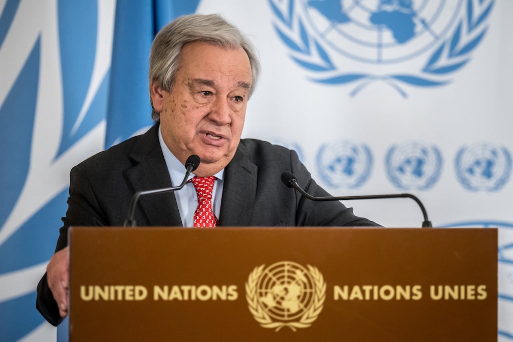 UN secretary general António Guterres. A spokesman rejected Israeli claims that he sought to 'bury' a report on sexual violence committed during the Hamas-led October 7th attack on Israel. Photograph: Fabrice Coffrini/AFP via Getty Images