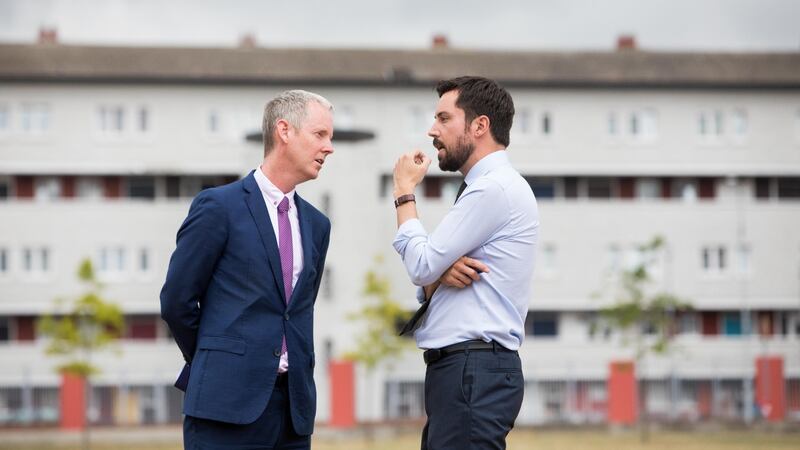 Andrew McDowell, vice-president of the European Investment Bank with Minister for Housing, Eoghan Murphy at the event. Photograph: Tom Honan