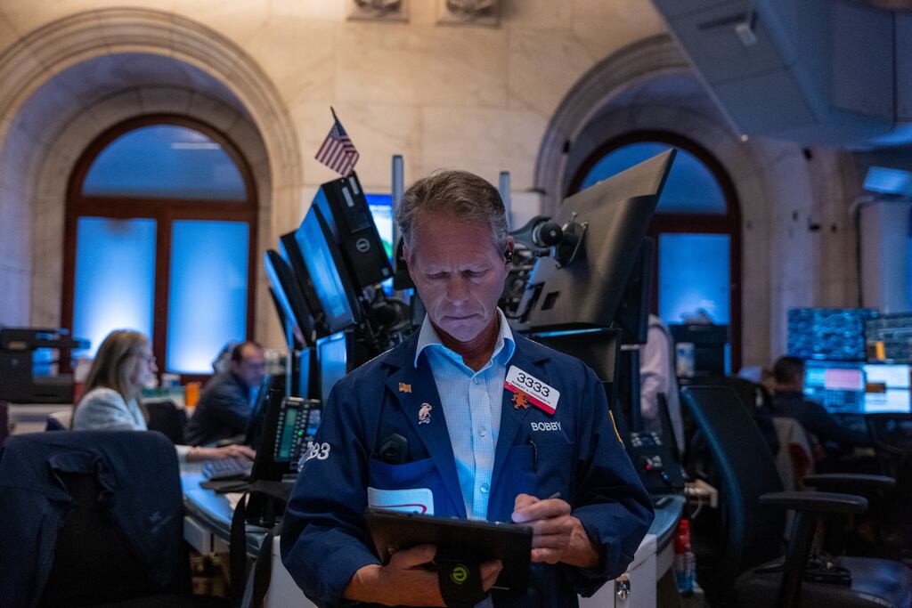 Wall Street’s main indices fell ahead of key inflation data later this week that could provide clarity on the extent of the Federal Reserve’s expected interest rate cut. Photograph: Spencer Platt / Getty Images