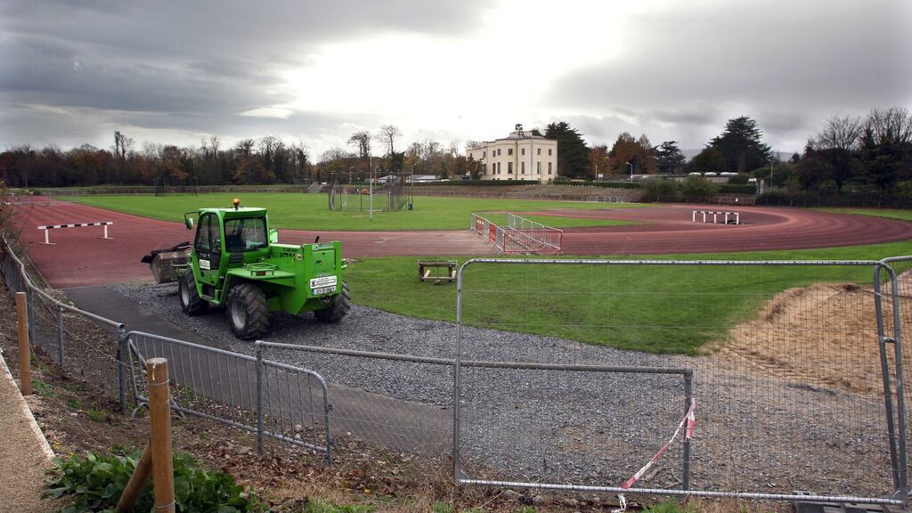A view of the athletics track at Belfield before it was taken up. Photo: Cathal Noonan/Inpho