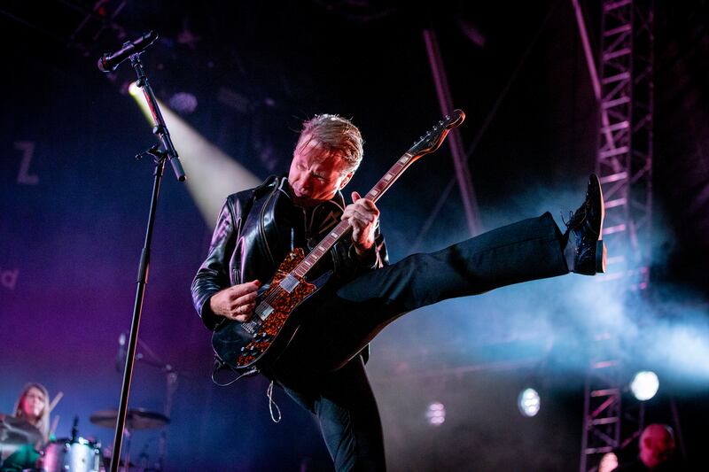 Alex Kapranos of Franz Ferdinand performing on stage at at The National Museum of Ireland, Collins Barracks, Dublin. Photograph: Tom Honan