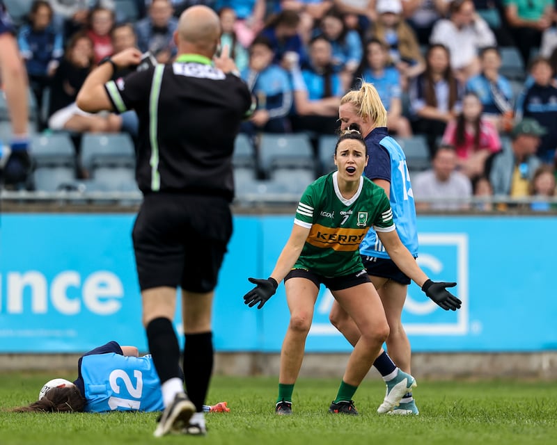 Kerry's Louise Galvin reacts to a whistle from the referee during last weekend's match against Dublin. Photograph: Ben Brady/Inpho