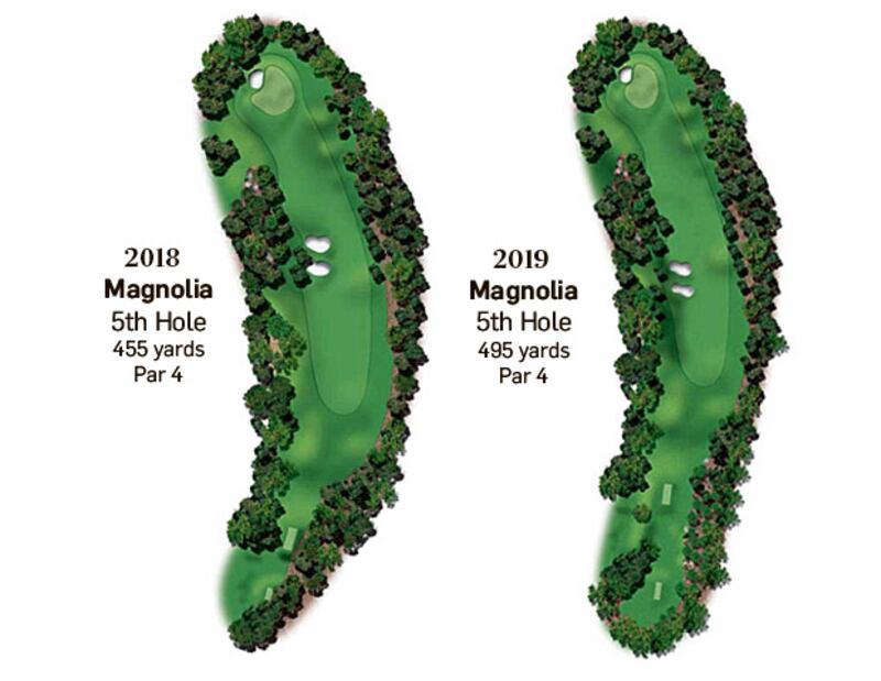A view of the changes that have been made to the fifth hole for the 2019 US Masters. Photo: Irish Times Pre-Media