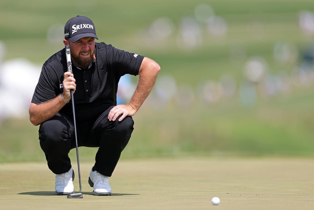 Shane Lowry of Ireland lines up a putt during the final round of the Truist Championship 2025 at The Wissahickon in Flourtown, Pennsylvania. Photograph: Andrew Redington/Getty Images