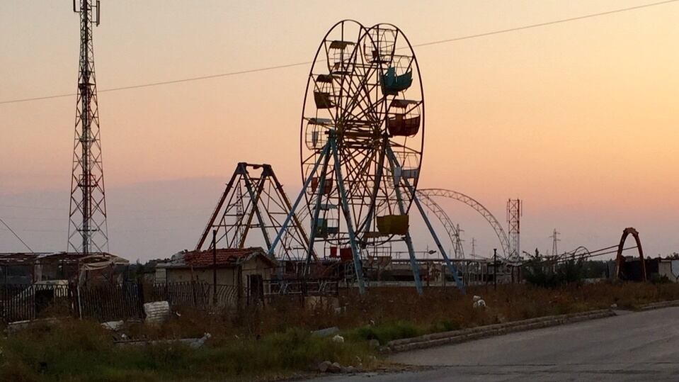 An abandoned amusement park on the outskirts of al-Waer, a suburb of Homs. Photograph: Michael Jansen