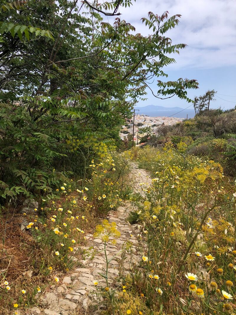 Hiking above Hermoupolis