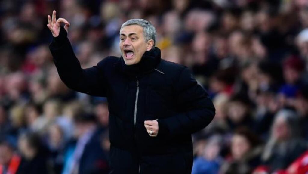 Chelsea manager Jose Mourinho  during the Barclays Premier League against Swansea City  at Liberty Stadium. Photograph:  Stu Forster/Getty Images