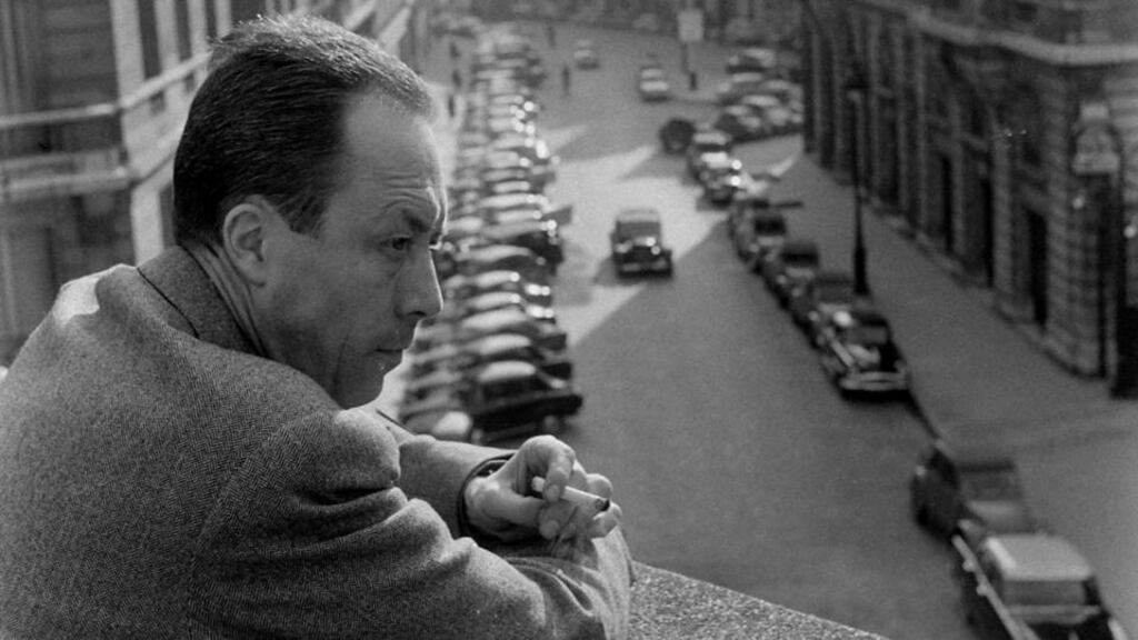 French author and philosopher Albert Camus (1913-1960) on a terrace outside his Paris office in 1957. Photograph: Loomis Dean/Time & Life Pictures/Getty Images