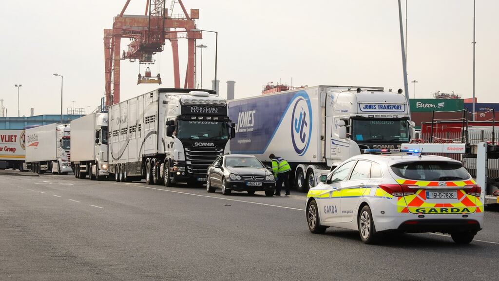 UK registered cars arrive on the Irish Ferries boat, the Ulysses, from Holyhead on Thursday evening. Photograph: Crispin Rodwell