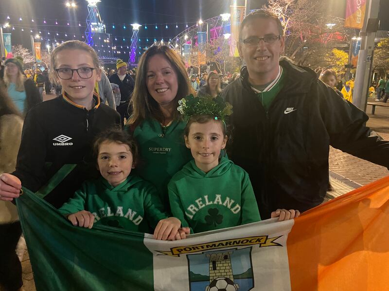 Women's World Cup in Sydney: Aishling, Sinead, Paul, Aoife and Orla Keane.