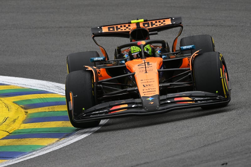 McLaren's Lando Norris during the F1 Grand Prix at Autodromo Jose Carlos Pace in Sao Paulo, Brazil. Photograph: Rudy Carezzevoli/Getty