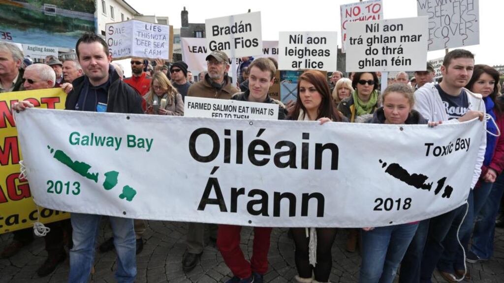 A 15,000-tonne organic salmon farm proposed for Galway Bay currently before Minister for Marine Simon Coveney has been met with local opposition. Photograph: Joe O’Shaughnessy/The Irish Times