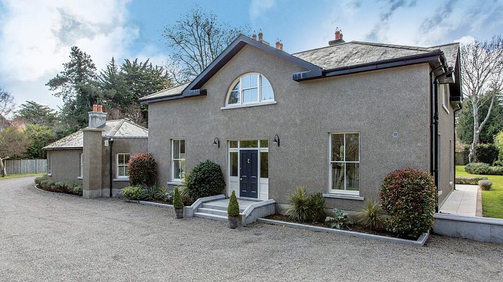 Renvyle is a 656sq m (7,061sq ft) six-bedroom detached house on 0.8 of an acre on Falls Road in Rathmichael, Dublin 18