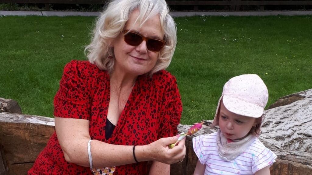 Áine Ryan and Ada enjoying an ice lolly