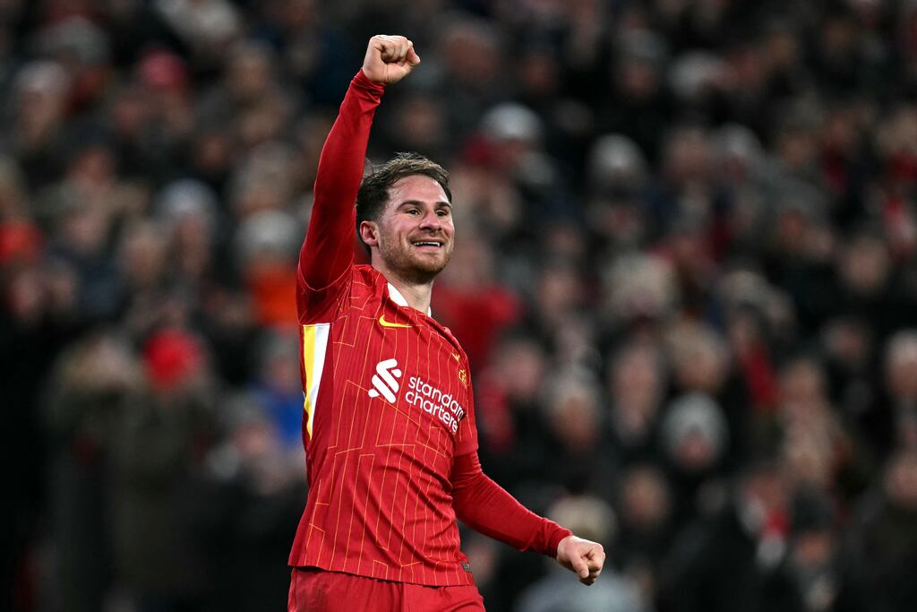 Liverpool's midfielder Alexis Mac Allister. Photograph: Paul Ellis/Getty