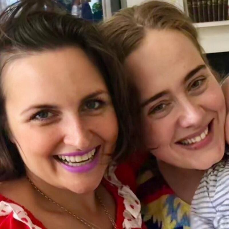 Best friends: Laura Dockrill with Adele, who in her Instagram post urges mums to “talk about how you’re feeling because in some cases it could save yours or someone else’s life”. Photograph: Adele/Instagram