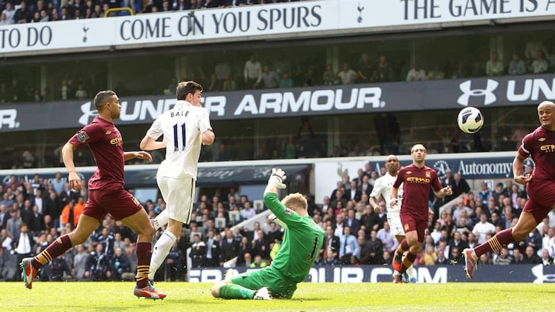 Tottenham Hotspur's Gareth Bale the third at White Hart Lane. Photograph: John Walton/PA Wire.