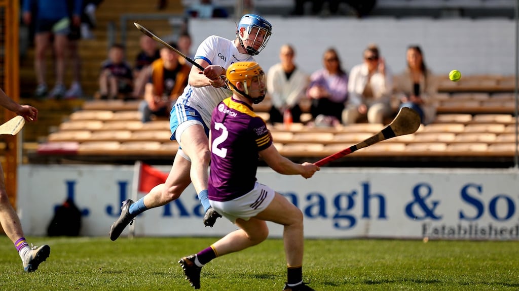 Austin Gleeson scores a goal against Wexford. His return to the starting XV would l strengthen Waterford’s  hand against Limerick at the Gaelic Grounds. Photograph: Ryan Byrne/Inpho