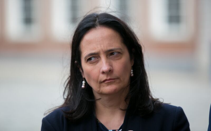 Eamon Ryan praised party deputy-leader Catherine Martin for her success in establishing a basic income scheme for artists. Photograph: Gareth Chaney/ Collins Photos