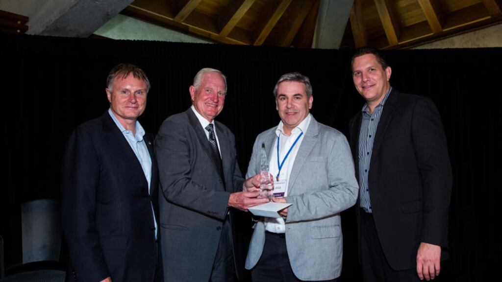 John Hartnett, president of ITLG; Dr Craig Barrett, Chairman, ITLG; Rob Leslie, chief executive, Sedicii Innovations and John Stanton, president of Silicon Valley Global Partners. Photograph: Chris Ryan, Views of the World