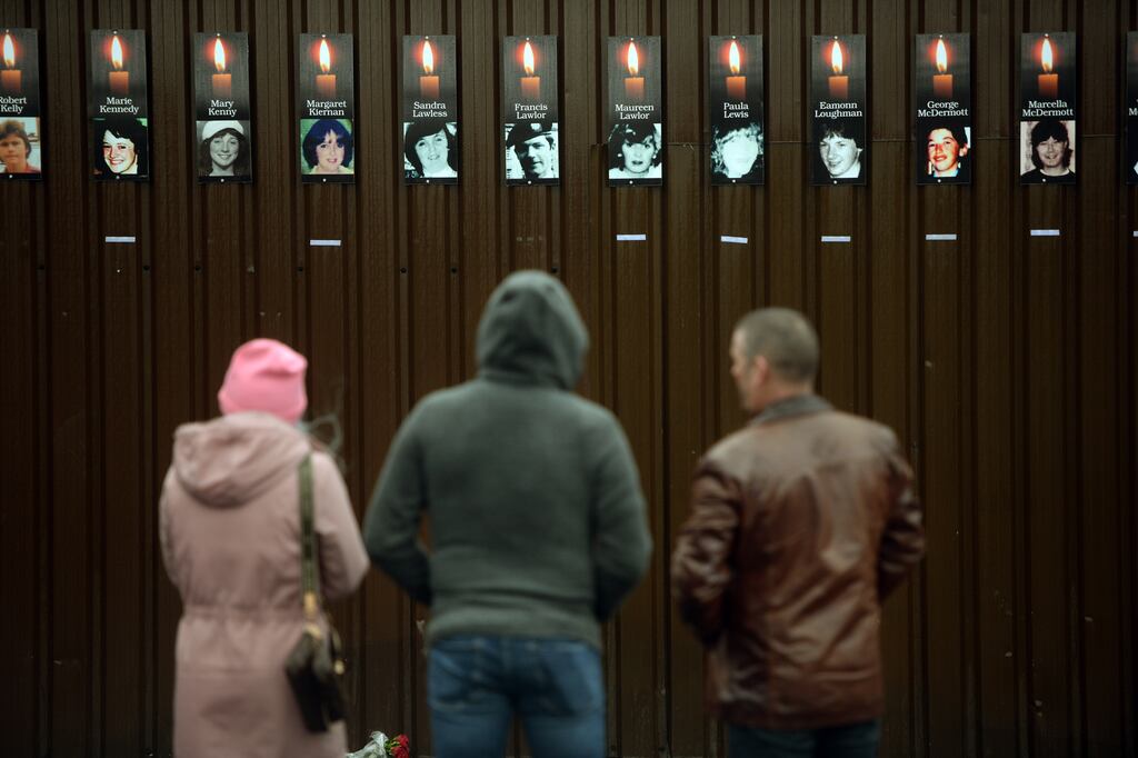 Family members mark the 40th anniversary of the Stardust fire in 2021. Photograph: Dara Mac Dónaill / The Irish Times
Photograph: Dara Mac Donaill / The Irish Times